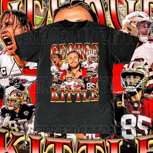 George Kittle Shirt - Adult & Kids Sizes Custom Vintage Design Retro Style High Quality San Francisco Tee Football Fans Graphic Print Hoodie
