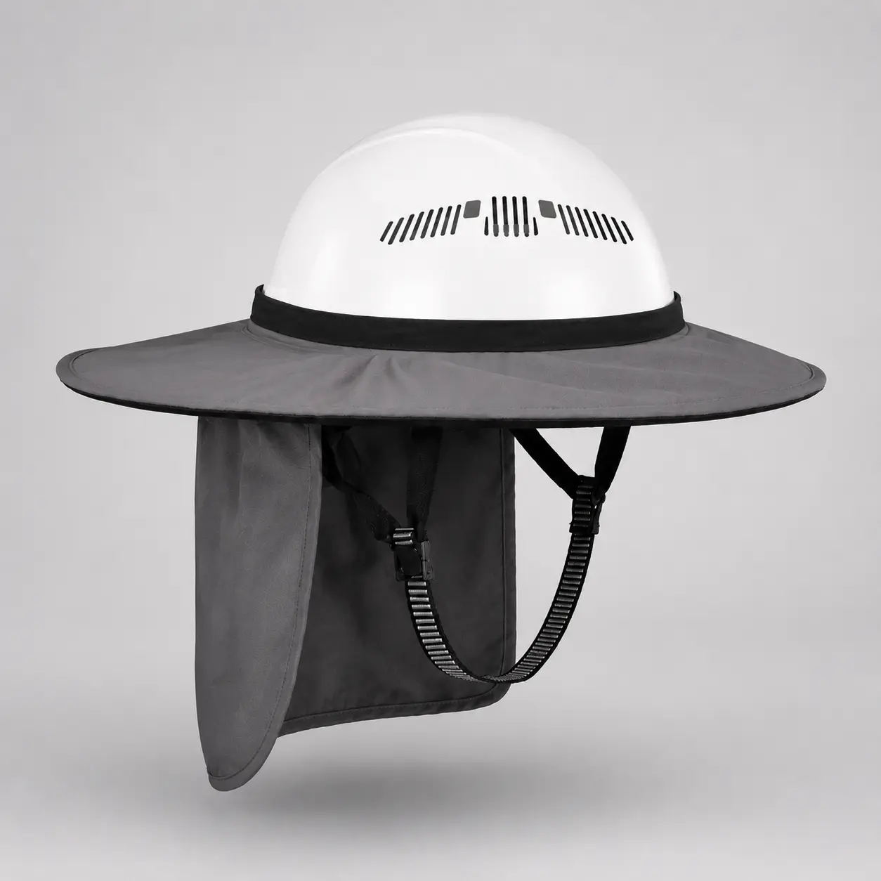 BARHAR 41cm Hard Hat Sun Shade Attachment with Roll-Up Neck Cover, Foldable Water-Resistant Wide Brim Hard Hat Shade Cover for Compatible Hard Hats, Construction, Roofing, Road Work & Outdoor Job Sites