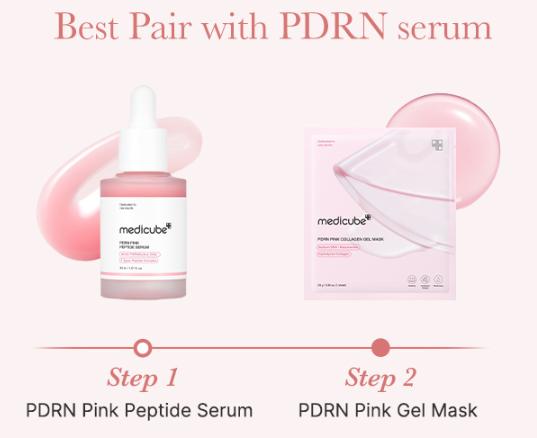 [medicube] PDRN Pink Collagen Gel Mask (4 sheets) | Salmon DNA, Color Changing, Pink Glow, Collagen, Facial Mask, Korean Skincare