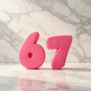 Pink Number 6 & 7 Squishy Bundle - Hot Pink Foam Stress Toy Set - Limited Time