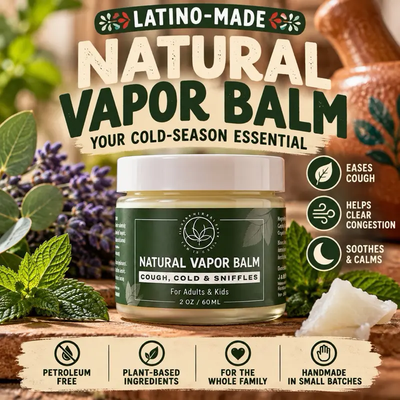 Handmade Vapor Rub Wellness Essential Oil - Natural Peppermint Aromatherapy, Eucalyptus Cooling Relief, Healthy Adult Immune Support, Cold & Congestion Soothing Treatment with Lavender Scent