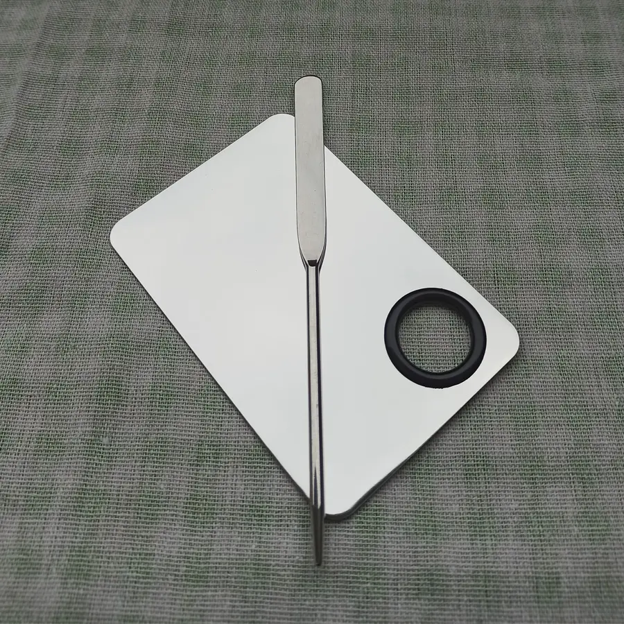 1 piece 2 pieces stainless steel palette, palette stick, makeup palette, liquid foundation, nail polish glue, blending plate, beauty and nail art set, Cosmetic Makeup Tool, Cosmetic Tools