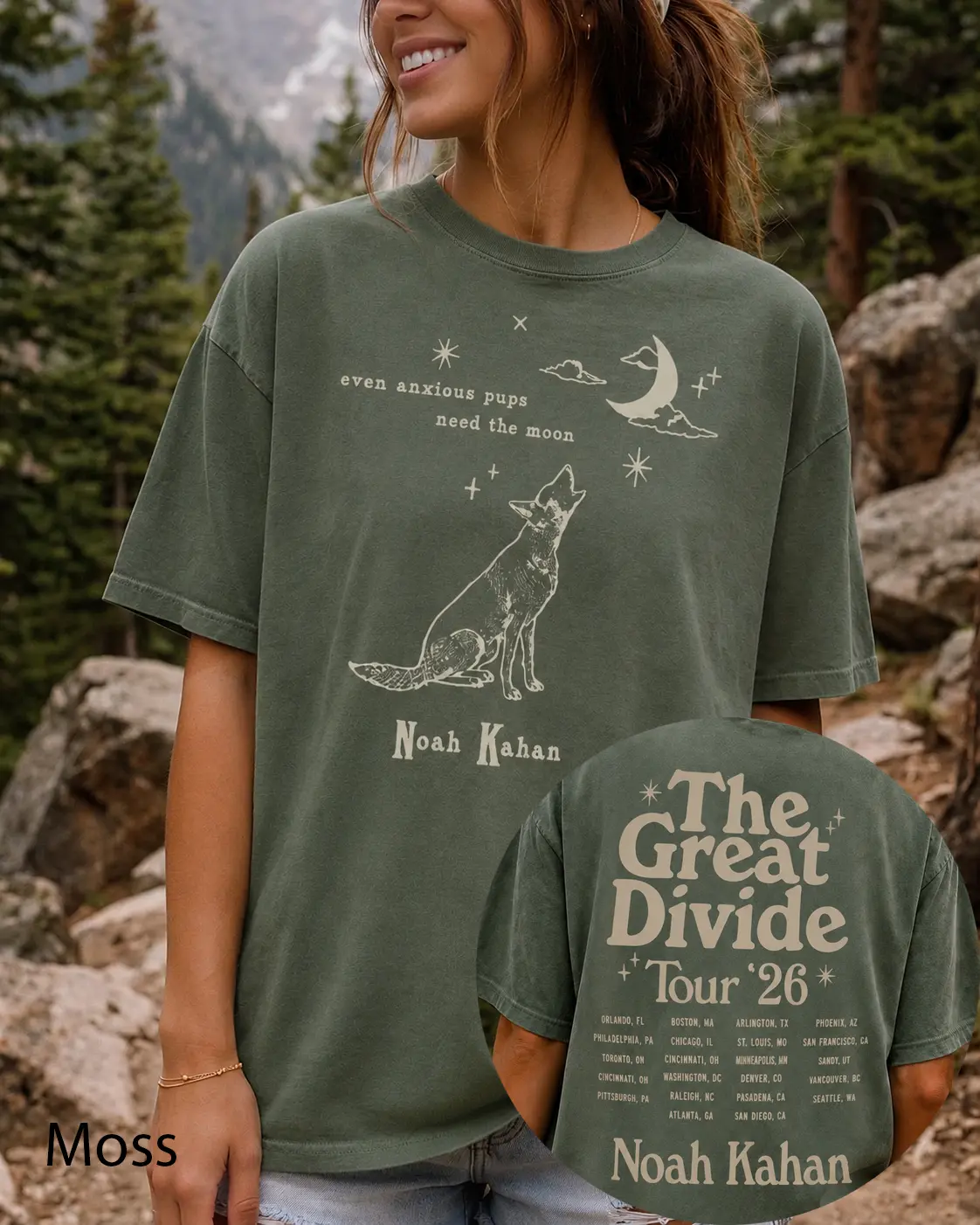 Noahh Kahann Comfort Colors Graphic Tee, The Great Divide Tour 2026 Orbiter Pup Shirt, Vintage Indie Folk Concert Merch, Unisex Gift