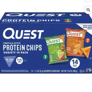Tortilla Style 18-20g Protein Chip Variety Pack, Chili Lime and Nacho Cheese 14 ct. Tortilla Style 18-20g Protein Chip Variety Pack, Chili Lime and Nacho Cheese 14 ct.