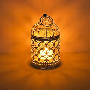 Candlestick Tealight Hanging Lantern Bird Cage Vintage Candle Holder Decor Decoration