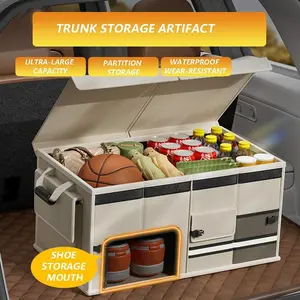 Car Trunk Storage Box, 1 Count Foldable Car Storage Box, Multifunctional Car Organizer, Car Interior Accessories for Car Stowing & Tidying