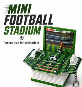 3D Soccer Stadium Pop-Up Keychain Toy for Couples, Mini Football Field Flick Game with Interactive Launch Play, Pocket Soccer Desk Toy Gift for Kids, Teens, Boyfriend, Girlfriend, Soccer Lovers & Football Fans