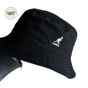 Kanggol Washed Bucket Hat| Cotton| Unisex Fashion| Men's Washed Cotton Bucket Hat - Flat Crown| Cap