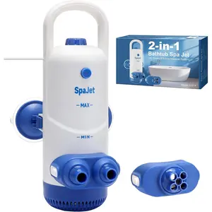 Bath Jets for Tub with Jet Massage and Bubble Mode, 360 °   Rotatable Single and Dual Nozzles, Lever-lock Suction Cups and Handle for Home Bathtub Relaxation
