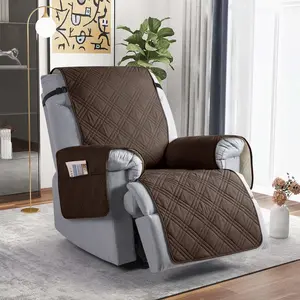 TAOCOCO（23.6in）Pet Scratch-Resistant 100% Waterproof Recliner Chair Cover, Non Slip Washable Sofa Slipcover with Storage Pocket, Easy Install Furniture Protector for Living Room Bedroom Office,  Reversible Recliner Sofa Slipcover With Fixing Leg Straps