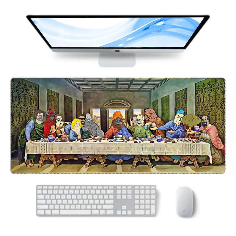 The Big Lez Show Deskmat Featuring Sassy The Sasquatch, Funny Aussie Cartoon Mouse Pad, Chill Meme Gaming Desk Mat, Colorful Landscape Deskpad, Large Keyboard Mousepad for Fans