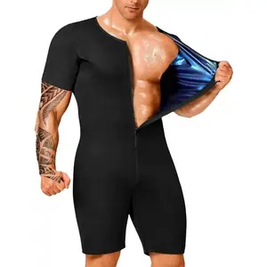 Men’s Waist Trainer Compression Shirt True to Size 3-Row Hook and Zipper Fitness Tank Top for Gym Training Workout Activewear