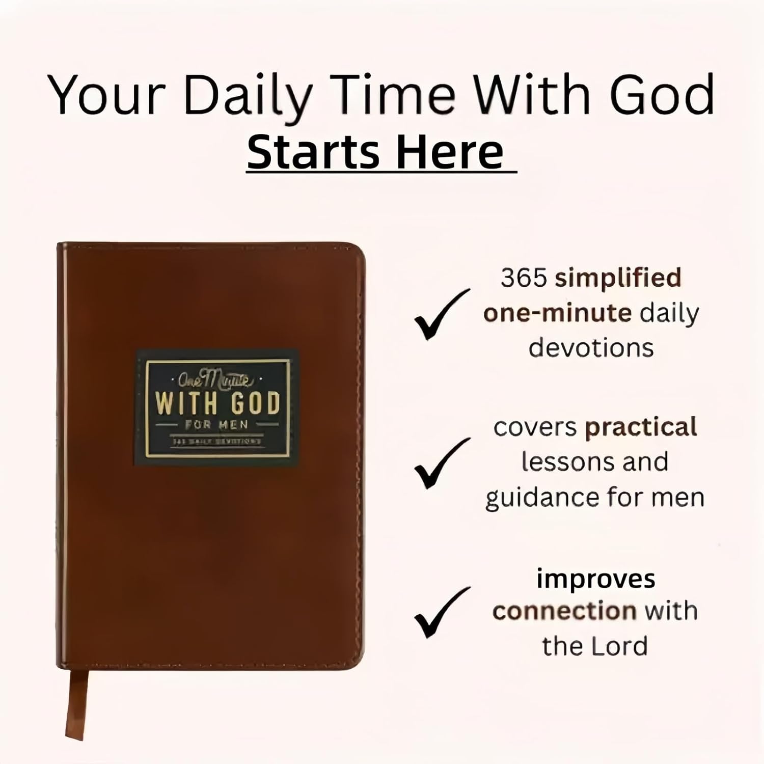 Men’s Daily Devotional Prayer Journal 2026 – 365 Day Bible Prayer Notebook, Leather Style Faith Journal for Spiritual Growth