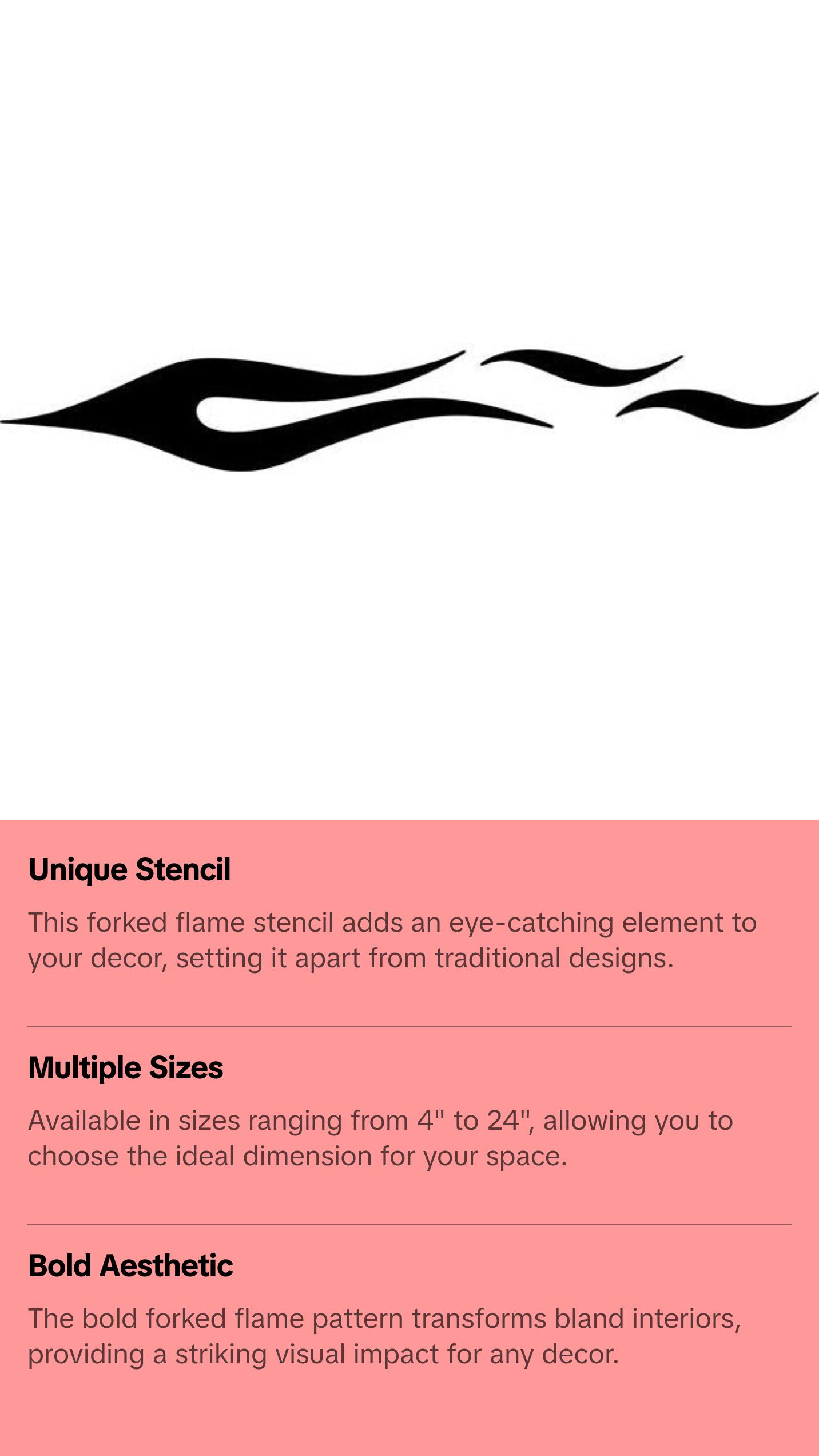 Forked Flame Stencil