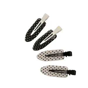 Somna Dalmatian Duo Clips - Set of Four Non-Crease Hair Clips for Styling Without Dents or Pulling