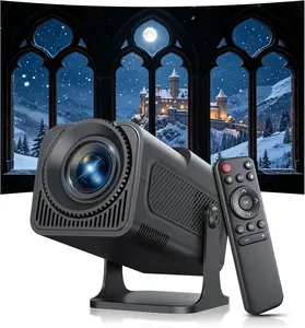 DEYSINN-Native 1080P Mini Projector with WiFi and Bluetooth, 4K Support Portable Projector, 300 ANSI, Auto Vertical Keystone, 5W Speaker, Built-in Apps 180° Rotatable Movie Home Theater Outdoor Proyector screen