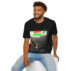 The Trenches Crypto T‑Shirt — 'Crypt Apparel' Graphic Tee with Candlesticks Design