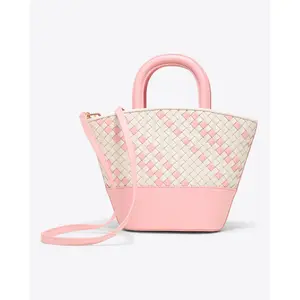 Woven Leather Mini Tote