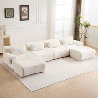 White - 4 Seater + 2 Ottomans (148.2")