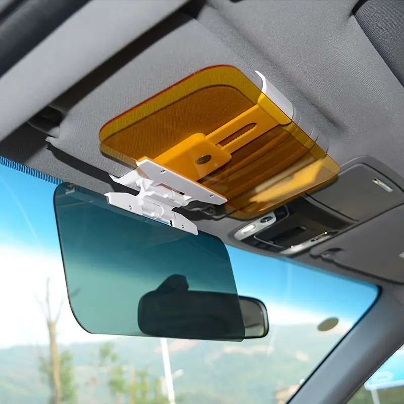 1pc Drive Safely with this 2-in-1 Car Visor - Day & Night Anti-Glare, Anti-UV & Anti-Dazzle Sunshade Mirror Goggles! UV Protective Sunshade