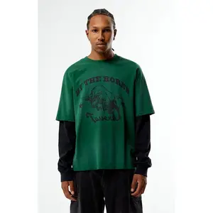 Pacsun Men's By The Horns 2fer Long Sleeve T-Shirt