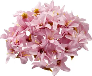 50 PCS Purple Artificial Flower Heads Lily Flowers Bulk Silk Flowers Fake Mini Lilies Flower Heads for Crafts Wedding Home Decoration