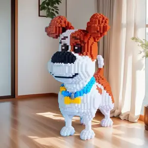 3856 pieces of cute puppy building blocks, DIY puzzle-style craft pieces, animal-themed construction sets, creative model kits, Bricker Build Sets