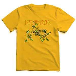 Primus Band Gold Unisex Men's T-Shirt - Heavy Cotton Fabric, Gift For Fan Menswear Top Streetwear Crewneck