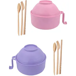 2 Pack Noodle Bowl 1200ml Ramen Bowls Microwave Safe with Chopsticks Spoon Instant Cooking Dishwasher Safe College Dorm Room Essentials Bento Box Tableware - Utensils Thanksgiving tableware Value Pack TikTokShopBlackFriday Christmas Gift