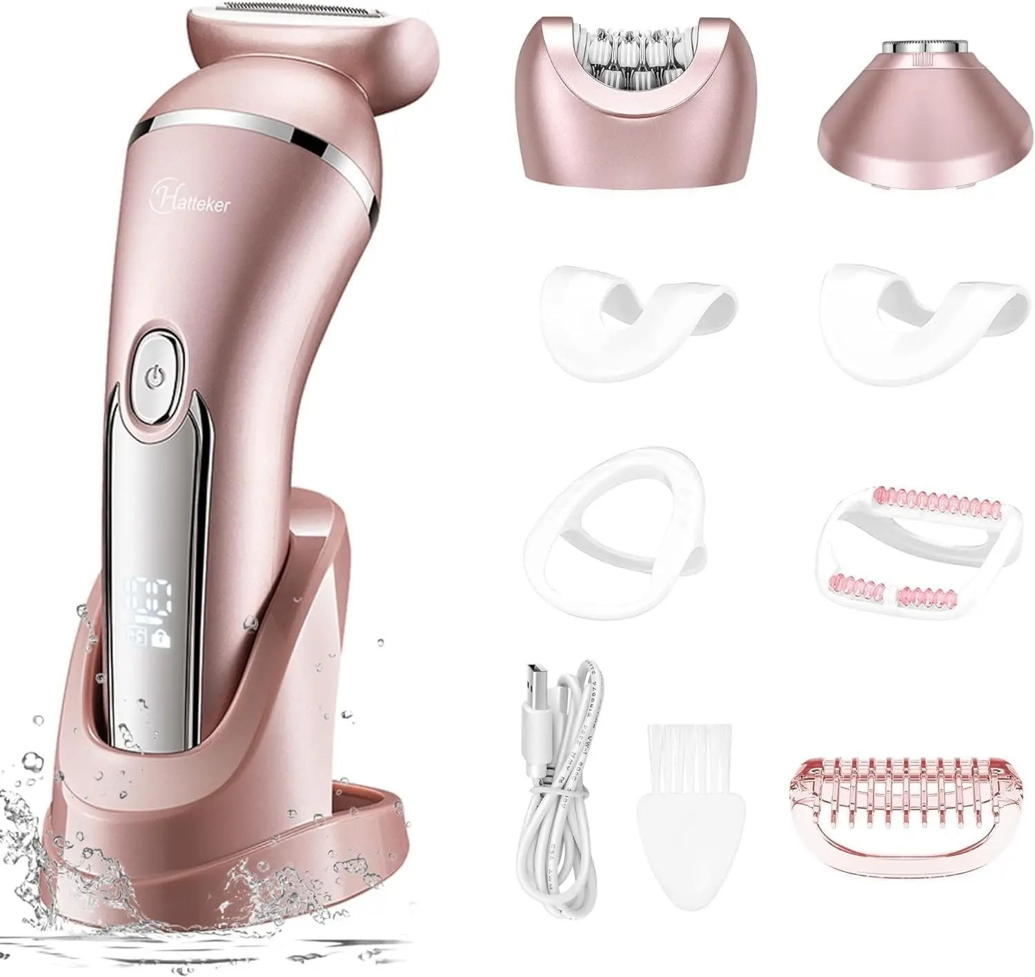 Women's 3-in-1 Electric Shaver Kit Set - Painless Trim, Detachable Head, Dry Wet Mode, USB Rechargeable, Waterproof for Face Chin Legs, Ideal Gift (Home Supplies Category)