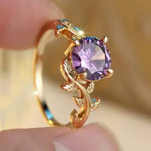 1pc Womens Retro Floral Ring with Cubic Zirconia, Tone Fashion Jewelry