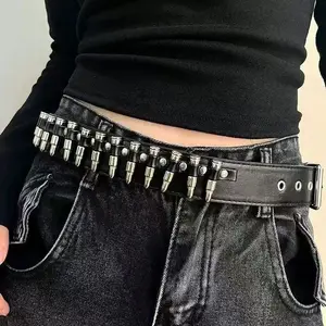 Unisex Punk-style Belt Trendy Rock PU Leather Belt for Daily Wear Parties & Valentine's Day Gifts Bold Design Versatile Addition