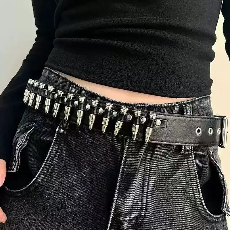 Unisex Punk-Style Bold Design PU Leather Belt - Trendy Rock Fashion Accessory for Daily Wear, Parties