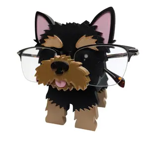 Yorkie Eyeglasses Holder Stand – Cute Yorkshire Terrier Eyewear Organizer for Desk or Nightstand