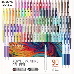 Languo Gel Pen Set, 36/54/72/90 Colors, 0.7mm Tip, Ideal for Coloring, Card, Rock, Glass, Fabric, DIY Crafts, Drawing Art Supplies