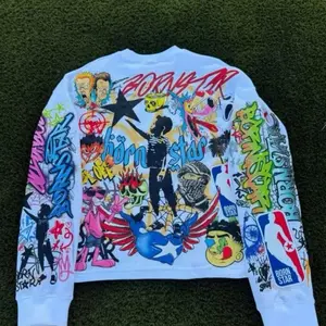 Harajuku Casual Hip-Hop High Street Fashion Brand Loose Long-Sleeve Top for Men, Y2K Go