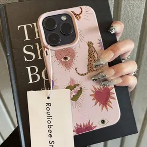 Personalized and stylish leopard print lychee pattern silicone TPU protective case for multiple iPhone models (one-piece pack).