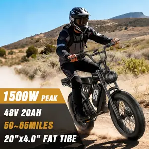 Pikabike Electric Bike for Adults, 1500W Peak Motor & 36MPH Electric Dirt Bike, 65 Miles Range, 48V 20AH Battery,20"×4.0" Fat Tires Electric Mountain Bike for Snow, Sand, Full Suspension, NFC & Password Unlock