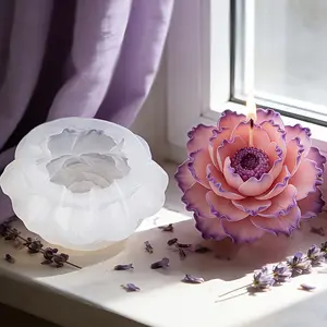 Resin Mould - 3D Layered Peony Flower Resin Casting Mould with Frilled Petals and Detailed Center Design, Ideal for Home Accessories, Romantic Gifts, Holiday Decorations