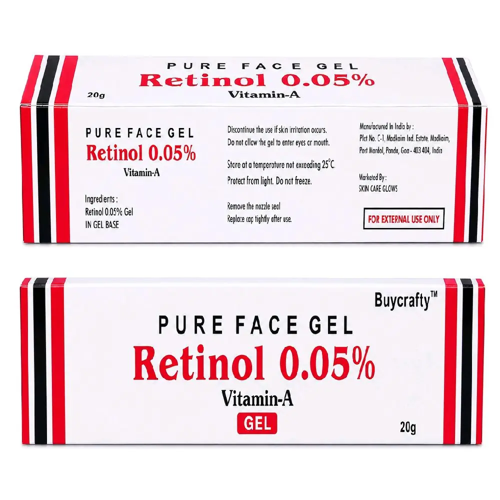 Buycrafty Retinol Gel 0.05 Lightweight Night Serum for Skin Texture & Smooth-Looking Skin, 20 grams