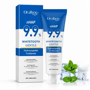 9.9% Nano Hydroxyapatite Toothpaste for Gentle Daily Oral Care, Whitening, Sensitive Teeth Relief & Enamel Care, Fluoride-Free Cleansing Formula with Peppermint, 120g