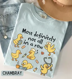 Comfort Colors Nurse ducks not in a row, Nursing Shirt, Funny Vintage Retro Animal Shirt, Nurse Appreciation Gift, Nursing School Grad Gift
