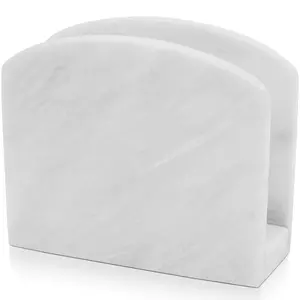 Elborse Marble Napkin Holder 5.5" inch Handmade Dining Table Napkins Holder - Simple Modern Home & Kitchen Paper Towel Holder Countertop - Used as Home Décor & Bar Napkins