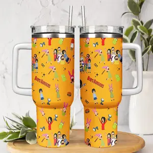 Bobbs Burgers Animated Comedy Family Pattern Tumbler 40oz & 30oz, Cartoon Fan Drinkware For Men Women, Stainless Steel Travel Cup Gift Idea | 300326.R3037.ID00