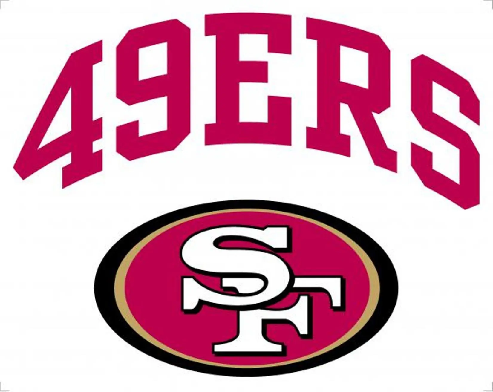 San Francisco 49ers 8 Inch Decal Sticker, Arch Design, Vinyl Die Cut, Peel & Stick Application, Auto Home
