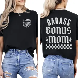 Badass Bonus Mom Shirt, Cool Bonus Mom Sweatshirt, Retro Rock Mom Hoodie, Step Mommy Life Tee, Mothers Day Gift For Stepmom, Unisex Sweater Pullover Tee