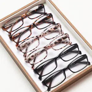 6pcs Classic Elegant Anti-Blue Light Reading Glasses, Computer Magnifier, Suitable For Men And Women, Rectangular Frames, Printed Solid Color Design, Spring Hinges, Fits All Face Shapes, Ideal For Daily Wear