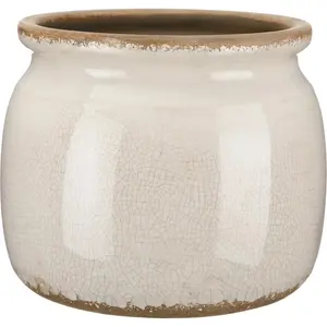 Vintage Planter Large Ceramic Plants Pot Pure Beige Vintage Crack Cottage Scroll Vase Flower Vase Pot Indoor Plants Home Decor Farmhouse Antique Decorative Gifts