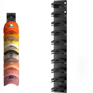 Baseball Cap Organizer Set of 2, Strong Adhesive Hat Rack Holds Up to 20 Hats, Multi-Layer Hat Storage for Doors and Closets