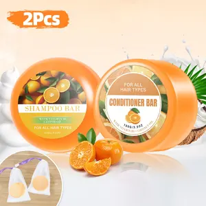 Conditioner Bar, Shampoo And Conditioner Set, Containing Hair Care Ingredients, Coconut Oil For Hair Care, Natural Haircare, For All Hair Types, Shiny Hair, Soap Foaming Net Equipped, 200G- Safe Ingredient Suitable For All